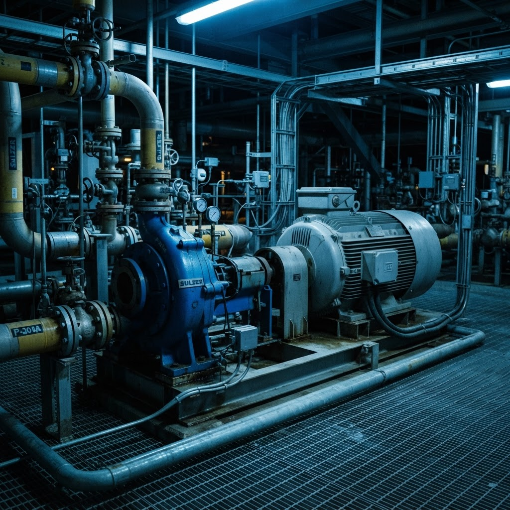 Industrial rotating equipment in a process area